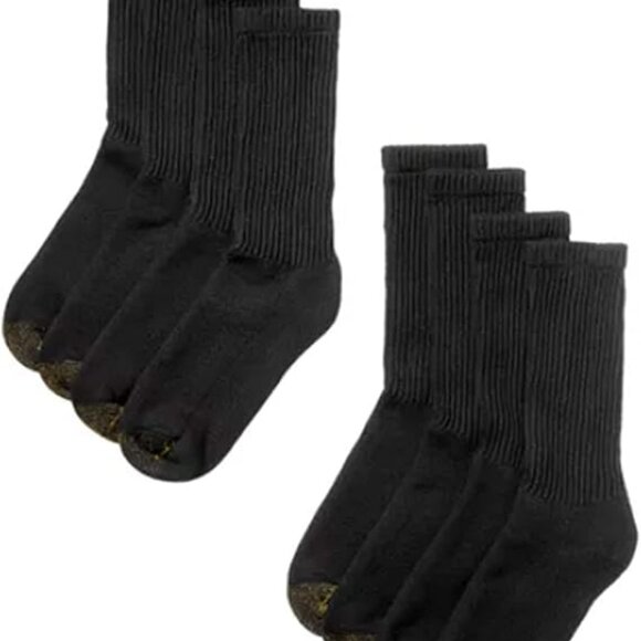 Other - NEW🔥🔥🔥Gold Toe Men's 8-Pack Crew Sock (Black) Size 6 - 12.5